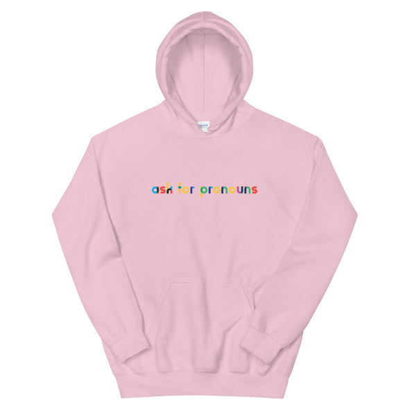 Ask for Pronouns Rainbow Hoodie