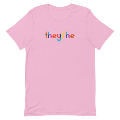 They/He Rainbow T-Shirt