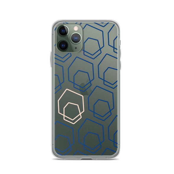 Firebrand Collective Pattern iPhone Case (Clear/Blue/Peach)