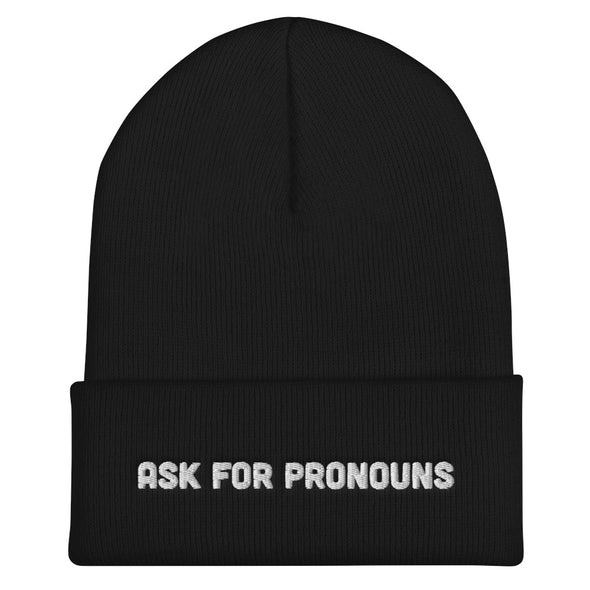 Ask for Pronouns Beanie