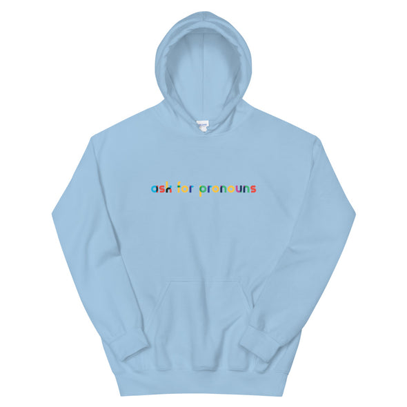 Ask for Pronouns Rainbow Hoodie