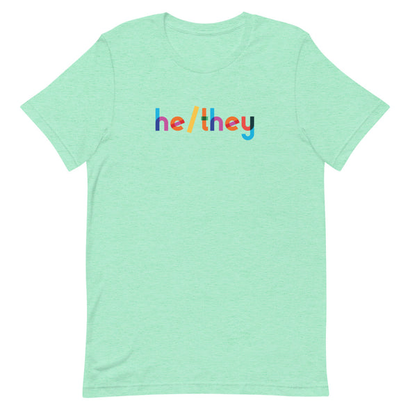 he/they Rainbow T-Shirt