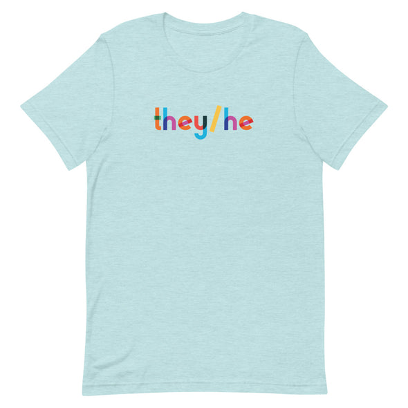 They/He Rainbow T-Shirt